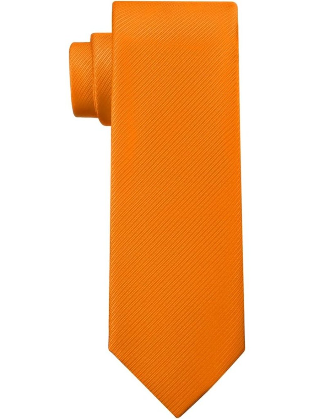 Men's Twill Orange Solid Microfiber Plain Formal Silk Necktie For Business Dress